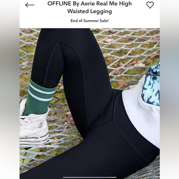 Offline by Aerie Real Me High Waisted Leggings in Black - Picture 3 of 9